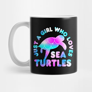 Just a Girl Who Loves Sea Turtles Cute Turtle Lover Birthday Gift for Girls Mug